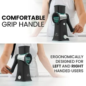 Zulay Rotary Cheese Grater with 5 Interchangeable Blades