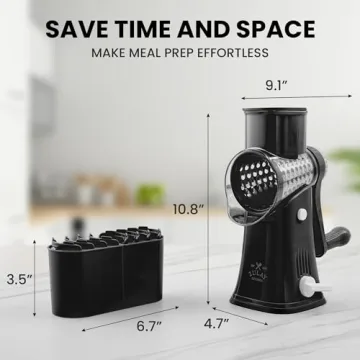 Zulay Rotary Cheese Grater with 5 Interchangeable Blades