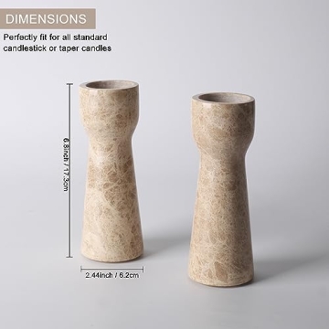 Natural Marble Candle Holders Set Elegant Home Decor