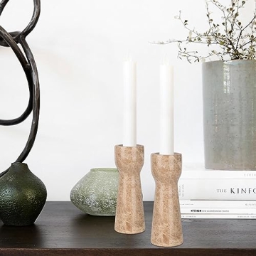 Natural Marble Candle Holders Set Elegant Home Decor