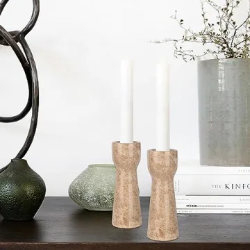 Natural Marble Candle Holders Set Elegant Home Decor