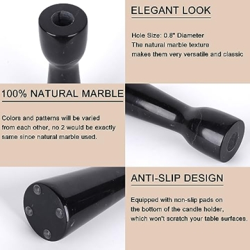 Natural Marble Candle Holders Set Elegant Home Decor