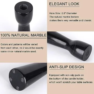 Natural Marble Candle Holders Set Elegant Home Decor