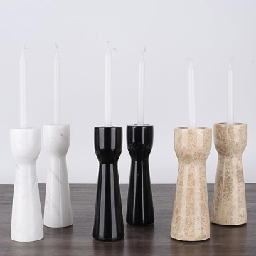 Natural Marble Candle Holders Set Elegant Home Decor