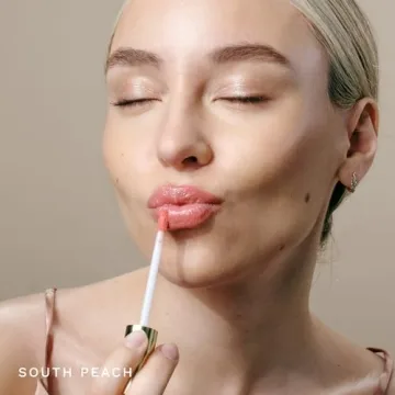 City Beauty City Lips Plumping Lip Gloss South Peach - High-Shine Gloss for Fuller, Younger-Looking Lips | Hydrating & Smoothing Lip Treatment Hyaluronic Acid