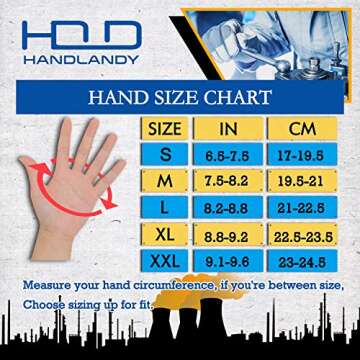 HANDLANDY Hi-vis Reflective Work Gloves, Anti Vibration Safety Gloves, Touch Screen, Orange Flexible Spandex Back Large