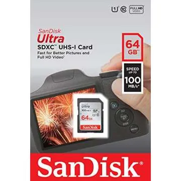 SanDisk 64GB Ultra SDXC UHS-I Memory Card - 100MB/s, C10, U1, Full HD, SD Card - SDSDUNR-064G-GN6IN