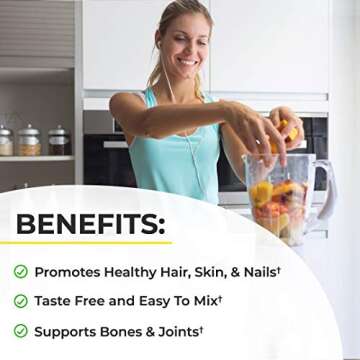 BioSchwartz Collagen Peptides Powder - Grass Fed, Non-GMO - Promotes Healthy Hair Skin & Nails 16oz