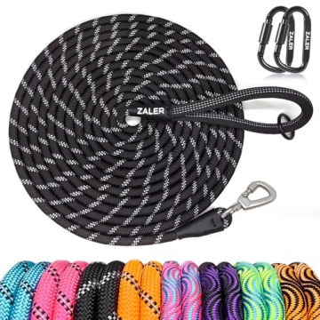 ZALER Long Dog Leash, 50 feet 30ft 20ft 15ft 10ft Dog Training Lead, Heavy Duty Reflective Check Cor...