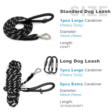 ZALER 50ft Heavy Duty Reflective Dog Training Leash