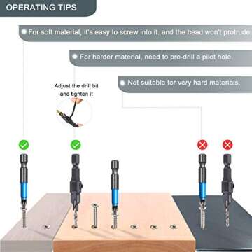Wood Screws - 120PCS Flat Head Phillips Screws, 304 Stainless Steel Screw with Adjustable Wood Countersink Kit (#8 x 1/2")