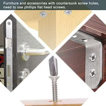 Wood Screws - 120PCS Flat Head Phillips Screws, 304 Stainless Steel Screw with Adjustable Wood Countersink Kit (#8 x 1/2")