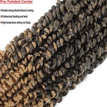 Passion Twist Hair 30 inch Ombre Brown Pre-Twisted Extensions