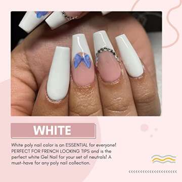 Makartt Poly Nail Gel,White,50ML,Nail Extension Gel for French Manicure Gel Builder Hard Gel for Nai...