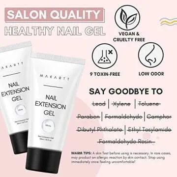 Makartt Poly Nail Gel,White,50ML,Nail Extension Gel for French Manicure Gel Builder Hard Gel for Nails Strengthener-Long-Lasting and Easy to Use Supplies for Salon Nail Art Design Easy DIY at Home