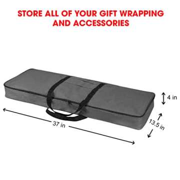 Primode Christmas Wrapping Paper Storage Bag with Pockets | Gift Wrap Organizer Container | 37” x ...