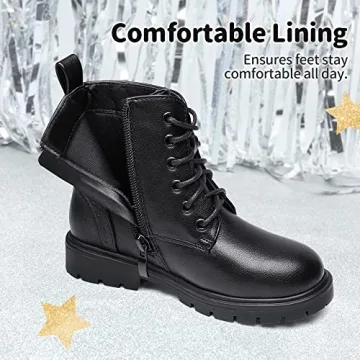 DREAM PAIRS Kids Combat Booties Water-Resistant Side Zipper