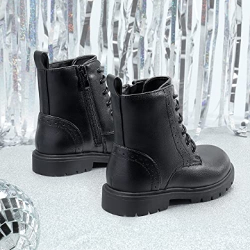 DREAM PAIRS Kids Combat Booties Water-Resistant Side Zipper