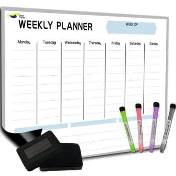 Magnetic Weekly Planner - Vibrant Dry Erase Board 17x12
