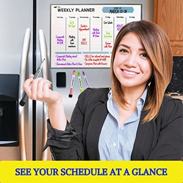 Magnetic Weekly Planner - Vibrant Dry Erase Board 17x12