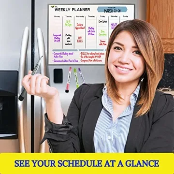 Magnetic Weekly Planner - Vibrant Dry Erase Board 17x12