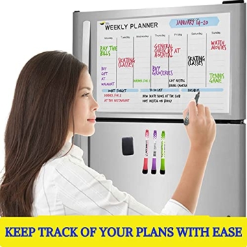 Magnetic Weekly Planner - Vibrant Dry Erase Board 17x12