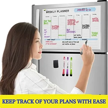 Magnetic Weekly Planner - Vibrant Dry Erase Board 17x12