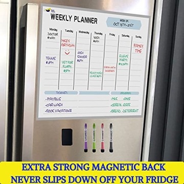 Magnetic Weekly Planner - Vibrant Dry Erase Board 17x12