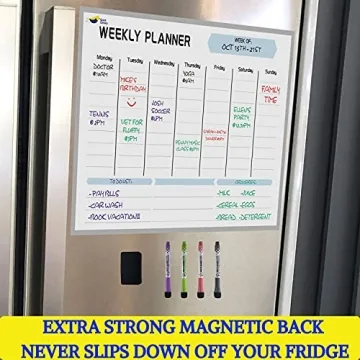 Magnetic Weekly Planner - Vibrant Dry Erase Board 17x12