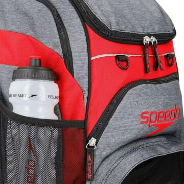 Speedo Teamster 35L Swim Bag - Heather Grey/Red