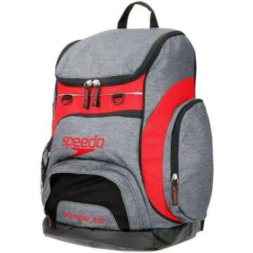 Speedo Teamster 35L Swim Bag - Heather Grey/Red