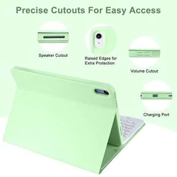 TQQ iPad 10th Gen Case with Detachable Keyboard