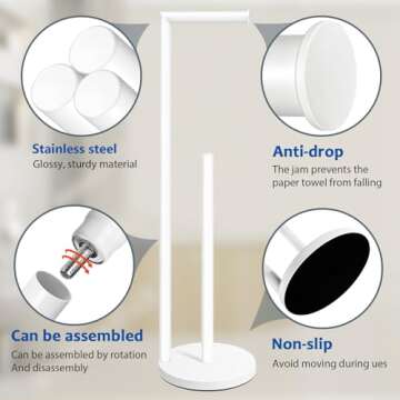 Elegant White Toilet Paper Holder for 4 Rolls