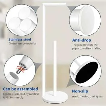 Elegant White Toilet Paper Holder for 4 Rolls