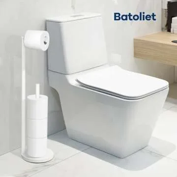 Elegant White Toilet Paper Holder for 4 Rolls