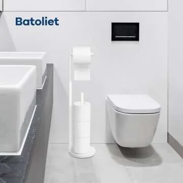 Elegant White Toilet Paper Holder for 4 Rolls
