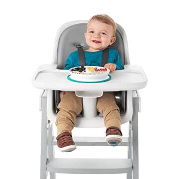OXO Tot Stick & Stay Suction Divided Plate - Teal, 1 Count (Pack of 1)