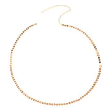 Zoestar Sequin Bikini Body Chain Beach Gold Waist Chain Body Jewelry for Women （1PC)