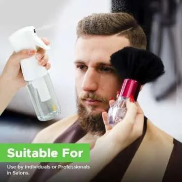 VIGOR PATH Continuous Spray Bottle with Ultra Fine Mist - Versatile Water Sprayer for Hair, Home Cleaning, Salons, Plants, Aromatherapy, and More - Empty Hair Spray Bottle (Clear - 5oz)