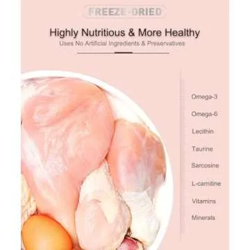 BNYEE Freeze Dried Cat & Dog Treats – 8OZ Freeze Dried Chicken+Duck+Egg Yolk 3 in 1 Meat Snacks - High Protein, Bite-Sized, Training Treats Snacks (8 OZ)