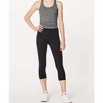 Lululemon Wunder Under High Rise Yoga Crops - Black
