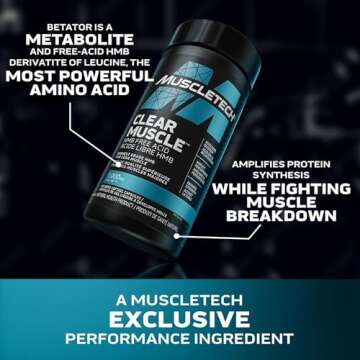 Muscletech HMB Supplements 1000mg, Clear Muscle (42 Liquid Softgels) - Highest Grade HMB for Lean Muscle & Recovery - HMB Free Acid Muscle Supplement - Help Decrease Muscle Breakdown