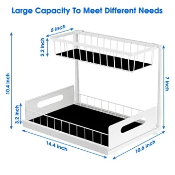 UINOFLE 2 Pack Under Sink Organizer for Kitchen & Bathroom