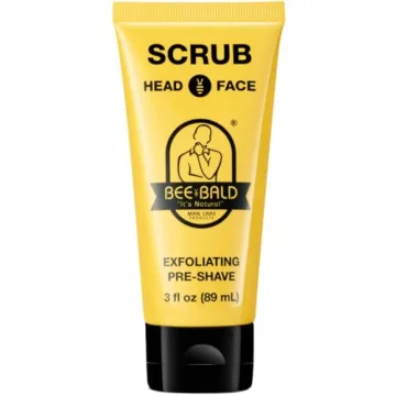 Bee Bald SCRUB Exfoliating Pre-Shave for Deep Cleans & Removing Pore Clogging Dirt, Oil & Dry Flaky ...