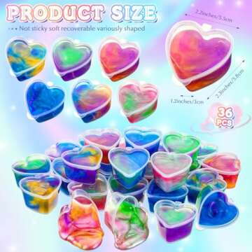 Silipull 36 Pcs Valentine's Day Galaxy Stress Relief Fidget Toy Stress Reliever Non Sticky Putty Toy...