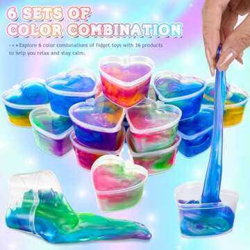 Silipull 36 Pcs Valentine's Galaxy Stress Reliever Toy