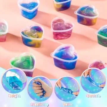 Silipull 36 Pcs Valentine's Galaxy Stress Reliever Toy