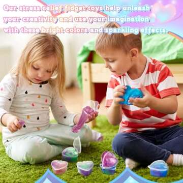 Silipull 36 Pcs Valentine's Galaxy Stress Reliever Toy