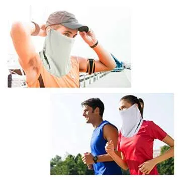 APIPI 6 Pcs Sun Protection Cooling Face Mask- Summer Silk Face Cover Women Multifunction Neck Gaiter UV Protection Scarves Breathable Sun Proof Scarves with Ear Hook for Outdoor Hiking Dustproof