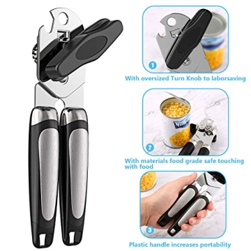 Easy Grip Stainless Steel Manual Can Opener for Seniors